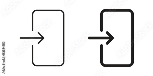 Sign out icon vector isolated on white background. Simple icon set.