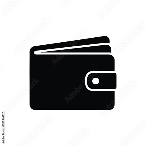 A sleek black wallet with a single flap closure and a visible card slot