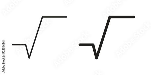 Square root icon vector isolated on white background. Simple icon set.