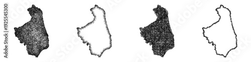 Sketch Podlaskie outline map design set