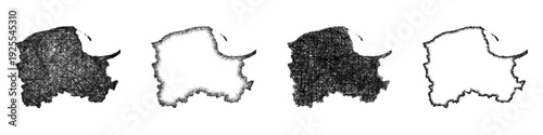 Sketch Pomorskie outline map design set