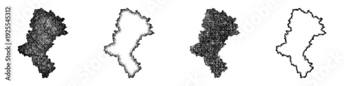 Sketch Slaskie outline map design set