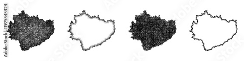 Sketch Swietokrzyskie outline map design set