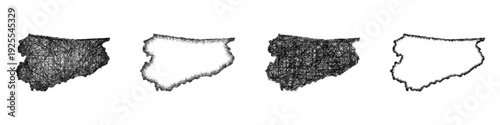 Sketch Warminsko-Mazurskie outline map design set