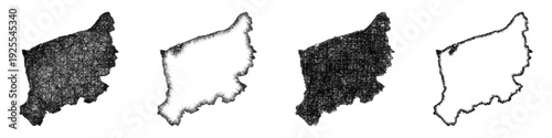 Sketch Zachodniopomorskie outline map design set