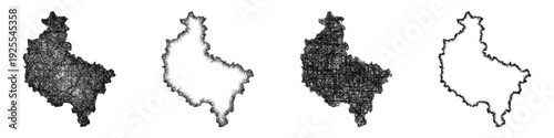 Sketch Wielkopolskie outline map design set