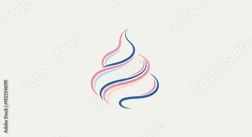 Abstract Swirling Soft Serve Ice Cream, Delicious Dessert Illustration, in bright studio