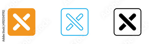 Cross icons in different colors and styles