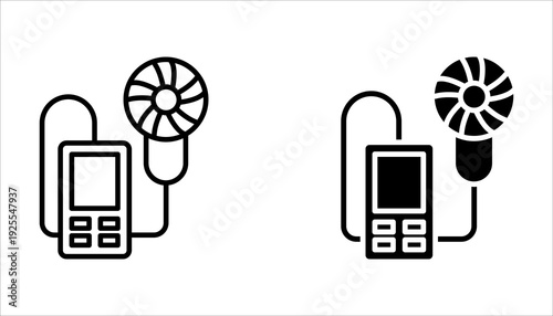 Anemometer icon set simple element illustration editable