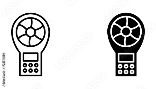 Anemometer icon set simple element illustration editable