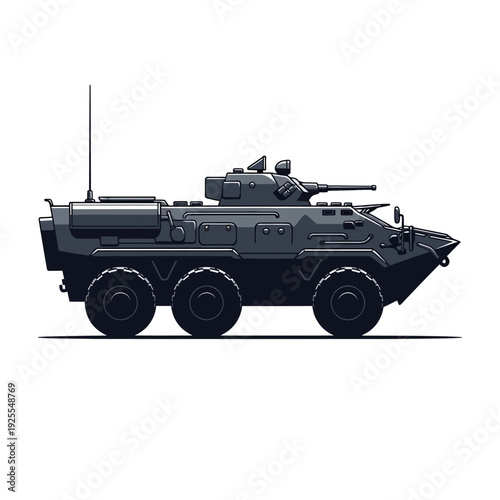 Armored Personnel Carrier Vehicle - Military Transport and Combat Machine