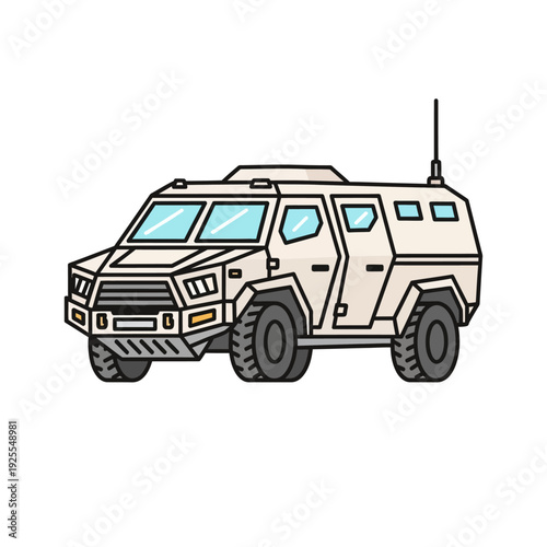 Armored Military Vehicle - Tactical Transport Truck Illustration