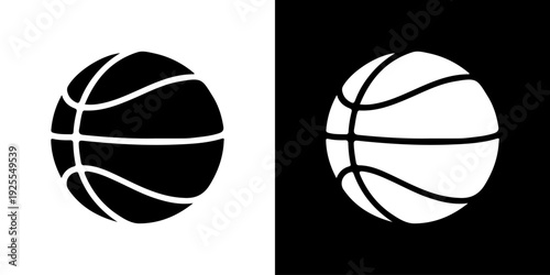 Basketball black and white icon