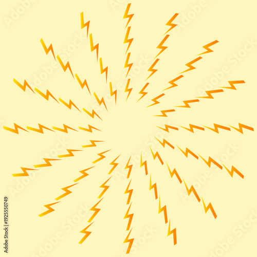 Lightning bolts round pattern, vector illustration.