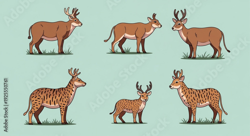 set of wild animals