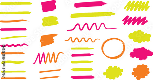 A vibrant collection of colorful doodles and abstract shapes