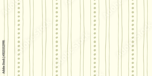 Hand drawn stripe repeat texture. Doodle striped seamless pattern. Playful hand drawn line background. Organic green minimal wallpaper. Great for scrapbook, cover, textile print, wrapping paper