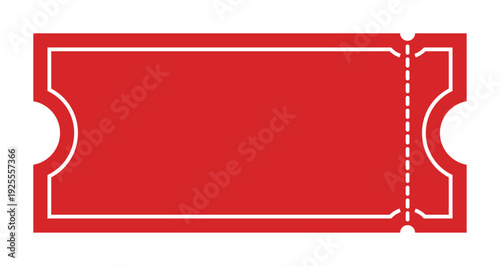Red Movie Ticket Event Admission Vector Illustration for Cinema Theater Booking red movie ticket event admission