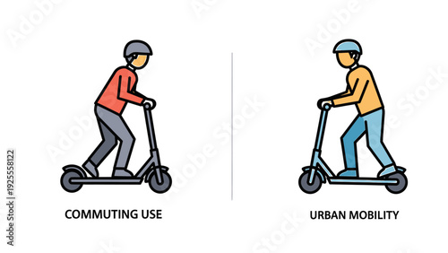 Dynamic Urban Mobility and Commuting Use with Electric Scooters for Modern City Transportation and Sustainable Green Lifestyle