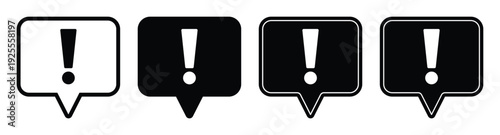 Exclamation Mark Chat Bubble Icon Vector Illustration for Alert Notification Message exclamation mark chat bubble icon