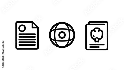 Global Information and Knowledge Icons: Outline Symbols for Documents, World Data, and Intellectual Property Concepts