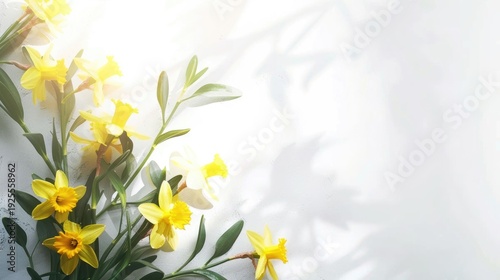 Yellow daffodils form the background, St. David's Day. Welsh traditions, copy space, free space for text