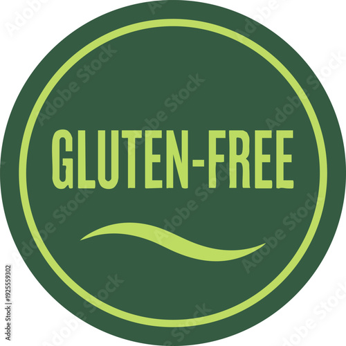 Green Gluten-Free Label Icon for Healthy Food Products