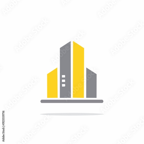 Modern city building logo design for real estate and construction business