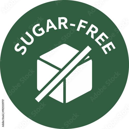 Sugar-Free Icon for Healthy Food and Beverage Product Labeling
