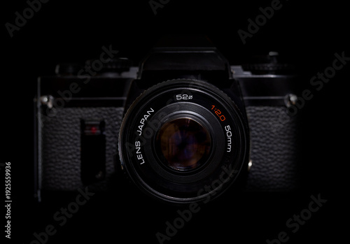 vintage film cameras in black and white