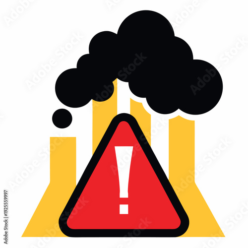 A gas leak warning icon with fumes rising indicative. 