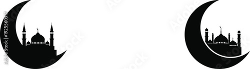 eid-ul-fitr silhouette on white background