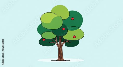 vector illustration of an apple tree