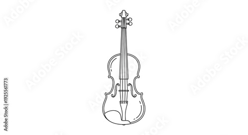 Violin Illustration with Detailed Design Elements.