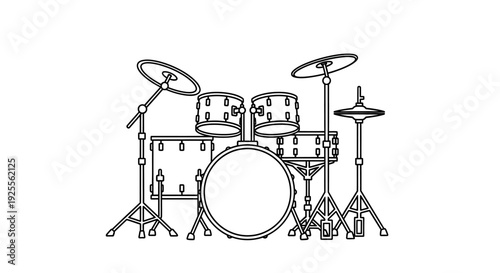 Drum Set Musical Instruments Illustration.