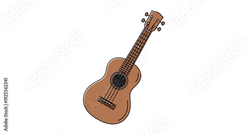 Ukulele Musical Instrument with Four Strings.