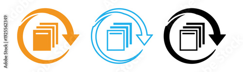 Document cycle arrows icons