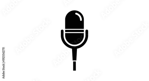 Vintage Microphone Icon Simple Design Element.