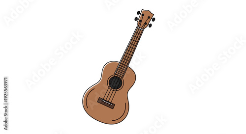 Ukulele Musical Instrument with Light Brown Body.