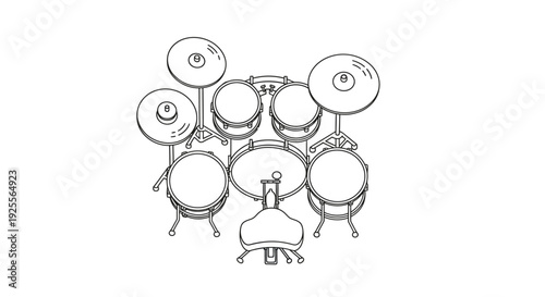 Drum Set Musical Instruments Illustration.