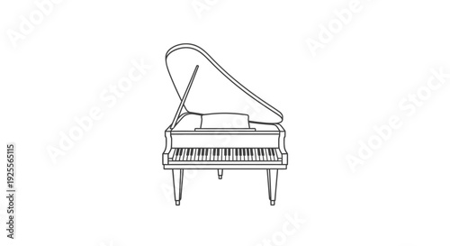 Grand Piano Musical Instrument Illustration.