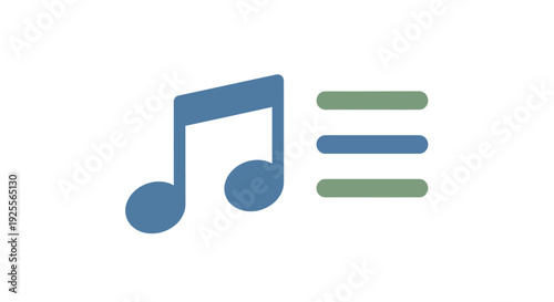 Blue Musical Note and Equal Sign.