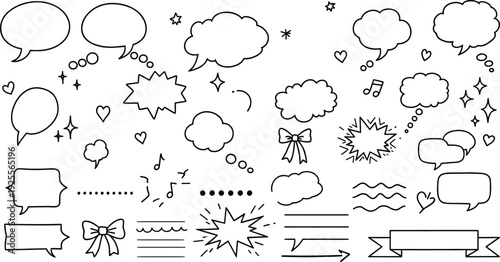 Mega collection of hand drawn doodle design elements, arrows, speech bubbles, hearts, stars, and chaotic scribbles