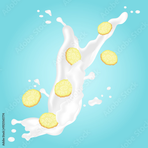 Milk splash with pineapple.
