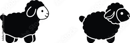 Ramadan kareem greetings with adorable sheep illustrations for eid al adha