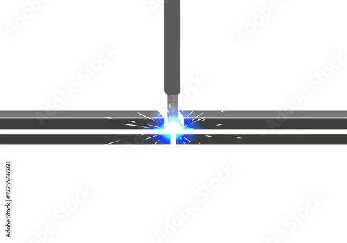 Welding Torch Fusing Metal Plates Together.