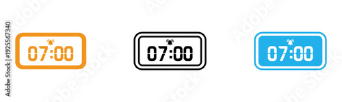 Alarm clock icons in different colors