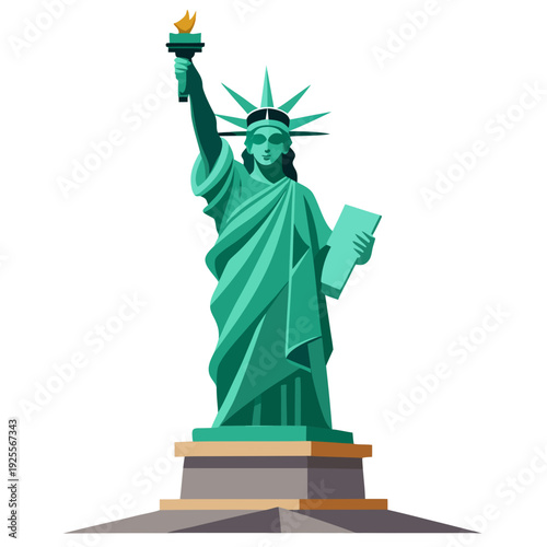 Stunning Statue of Liberty illustration with torch and tablet
