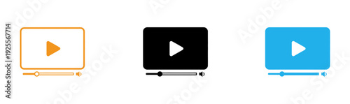 Play button icons in different colors