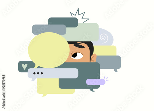 Notification Overload Background with Digital Chaos and Data Streams, Modern Information Stress Concept Vector